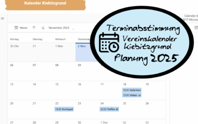 News: Treffen Vereinskalender Kiebitzgrund für 2025